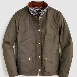 J. Crew barn jacket with Liberty® floral print ~ Mossy Brown ~ Sz LT ~ Waxed